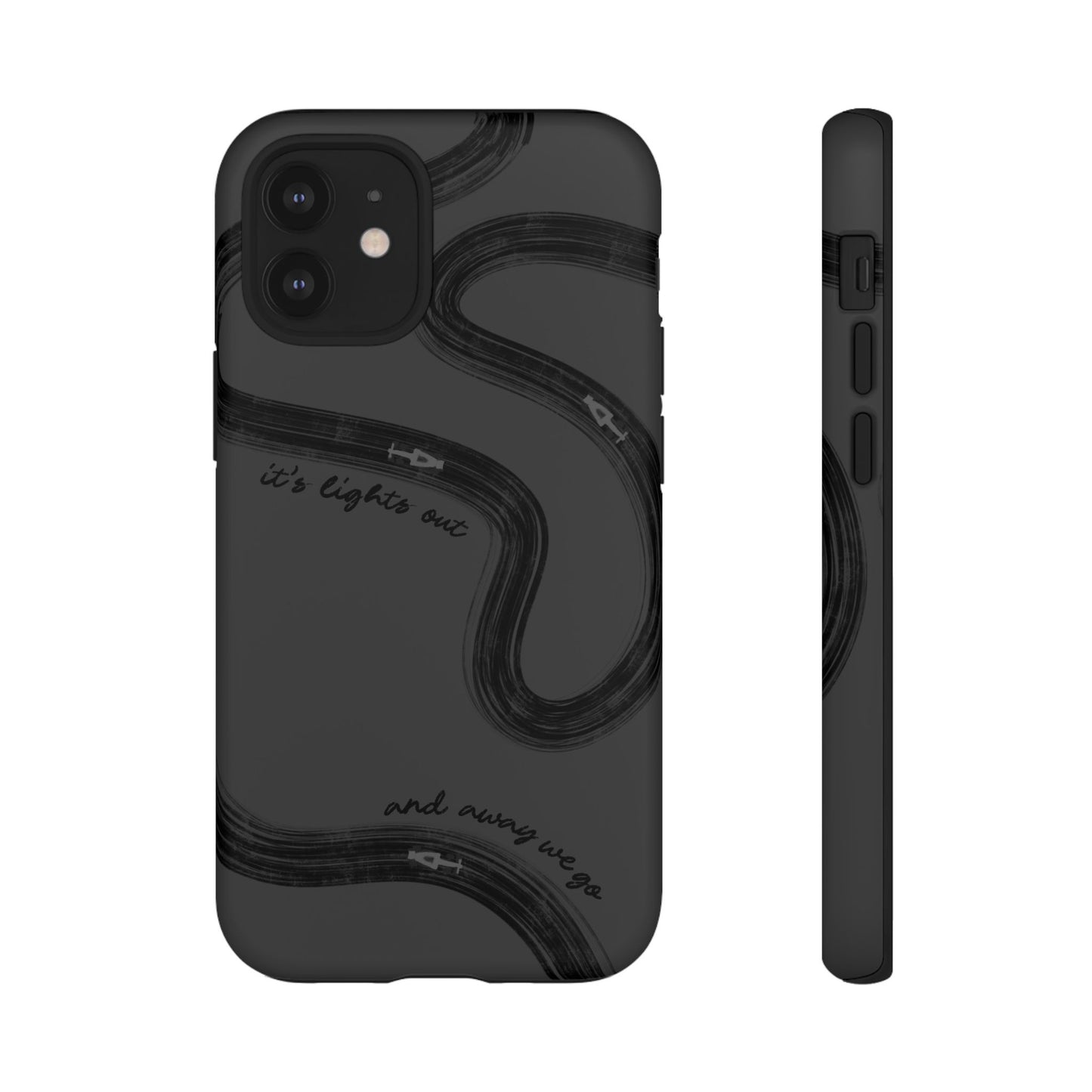 F1 Phone Case Monochrome Black Painted "its lights out and away we go", Trendy F1 Gift, Formula 1 Gift, Cute F1 Phone Case, Phone Case