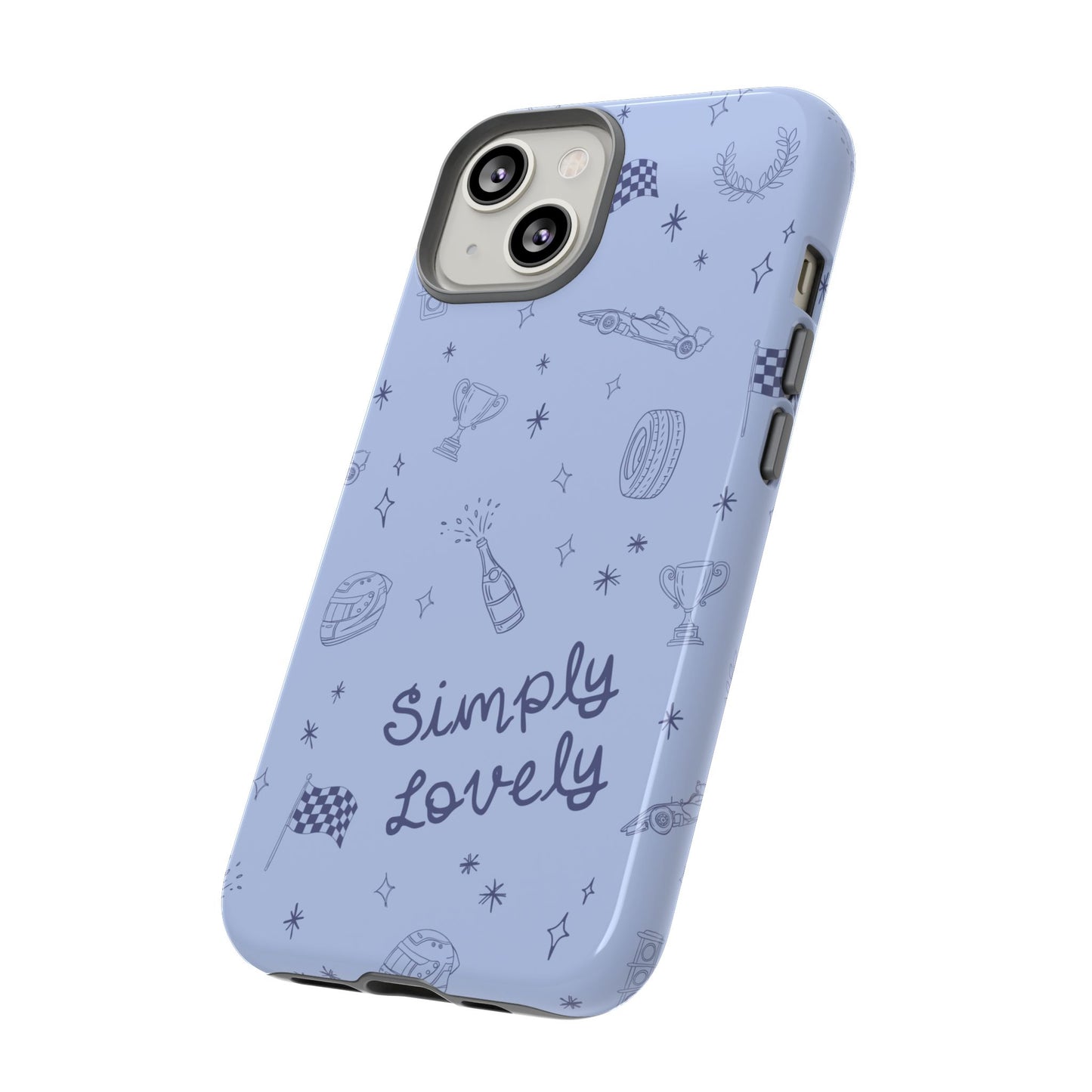 Blue Doodle "Simply Lovely" F1 Phone Case Design