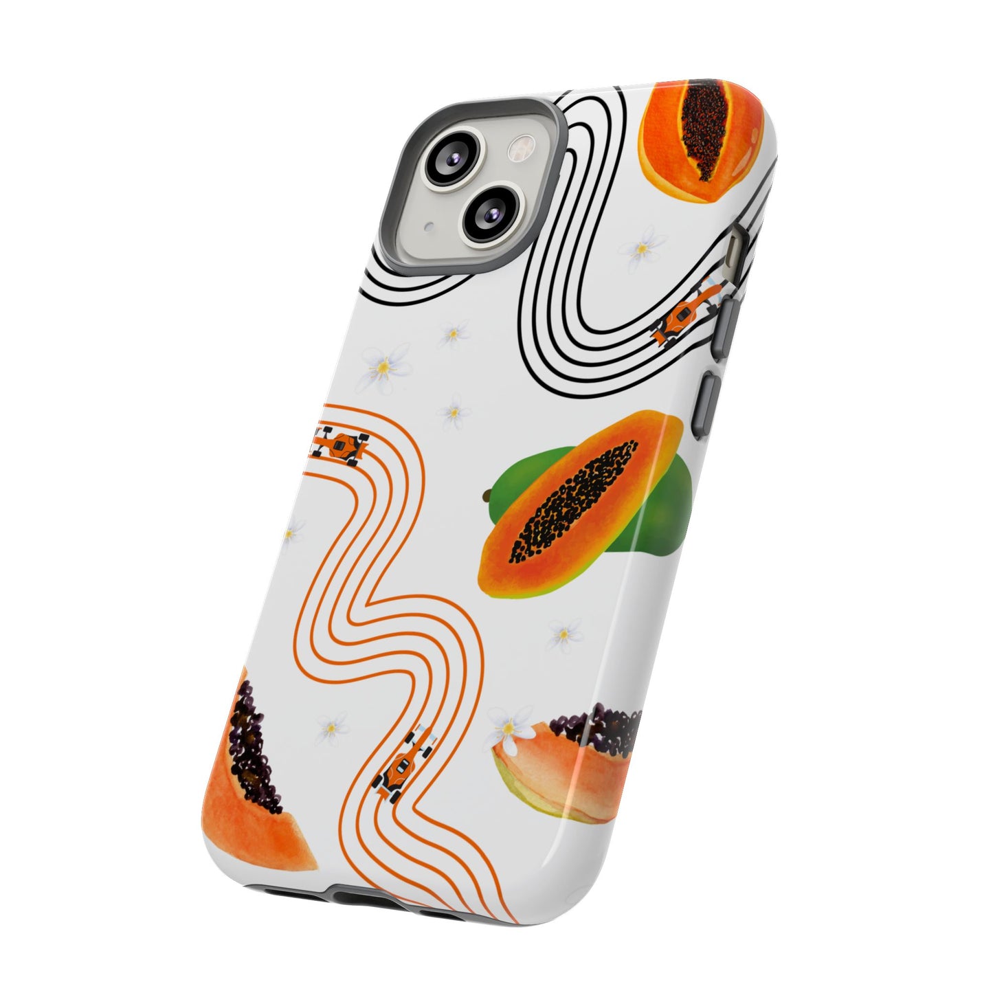 F1 McLaren and Papaya Phone Case , Trendy F1 Gift, Formula 1 Gift, Cute Fruit F1 Phone Case, Unique Phone Case