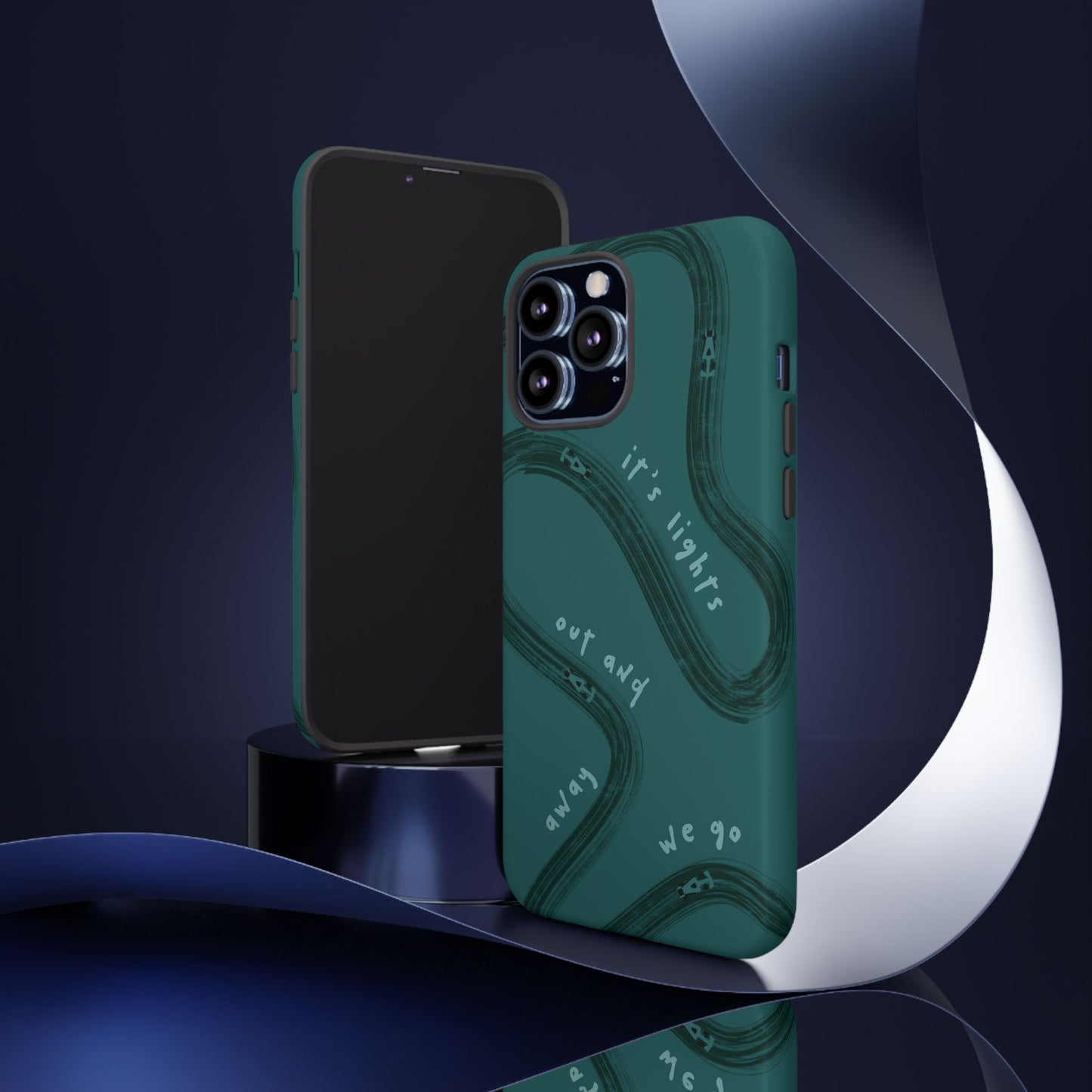 Teal Lights Out F1 Phone Case Design, Trendy F1 Gift, Formula 1 Gift, Cute F1 Phone Case, Unique Formula One Phone Case
