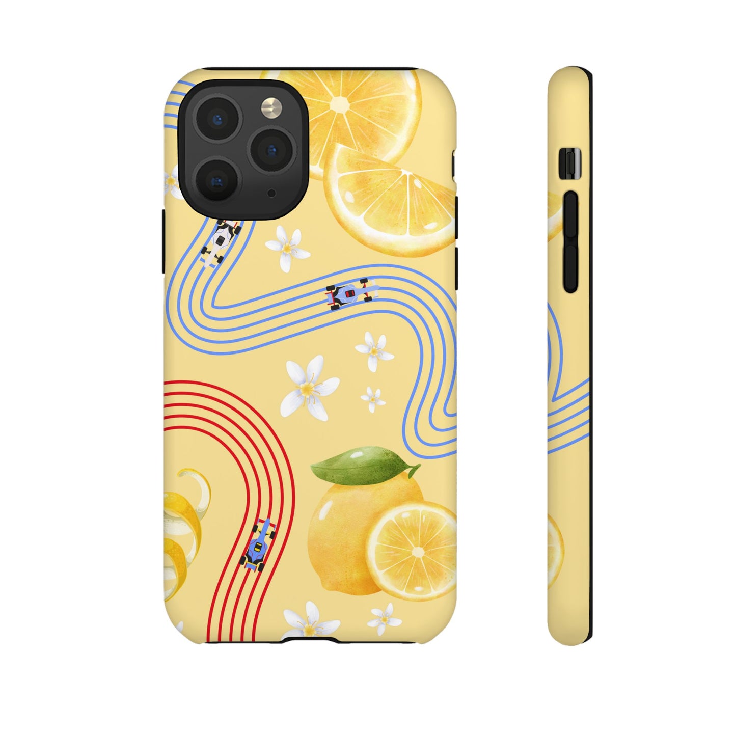 Yellow F1 Racing Bulls and Lemons Phone Case, Trendy F1 Gift, Formula 1 Gift, Cute Fruit F1 Phone Case, Unique Phone Case