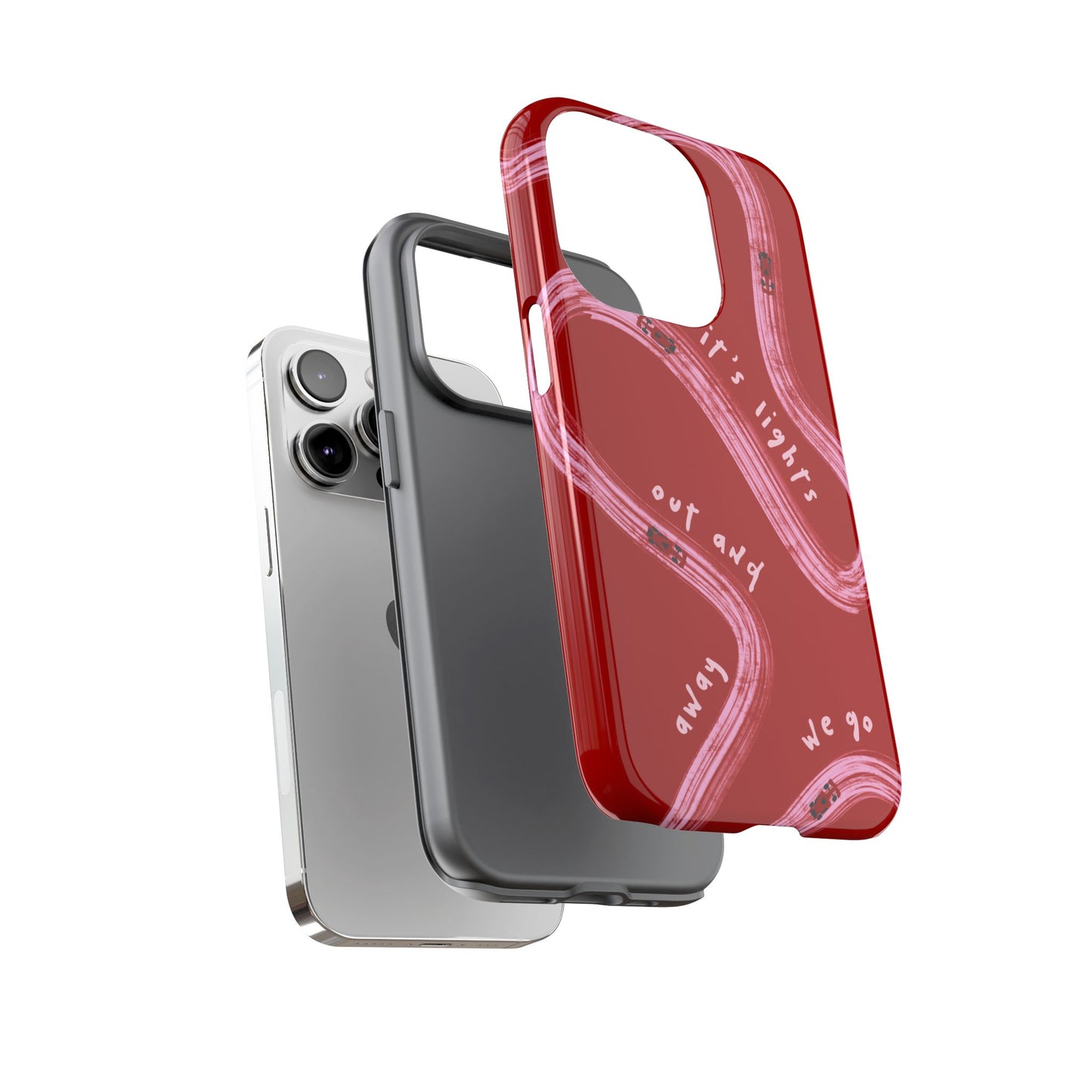 Red and Pink Lights Out F1 Phone Case Design, Trendy F1 Gift, Formula 1 Gift, Cute F1 Phone Case, Unique Formula One Phone Case