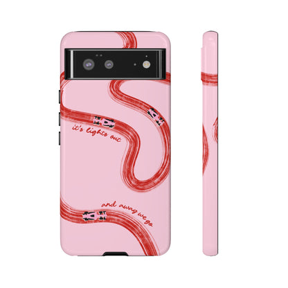 F1 Phone Case Pink and Red Painted "its lights out and away we go", Trendy F1 Gift, Formula 1 Gift, Cute F1 Phone Case, Unique Phone Case