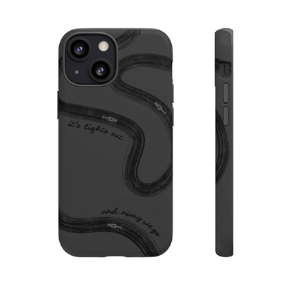 F1 Phone Case Monochrome Black Painted "its lights out and away we go", Trendy F1 Gift, Formula 1 Gift, Cute F1 Phone Case, Phone Case