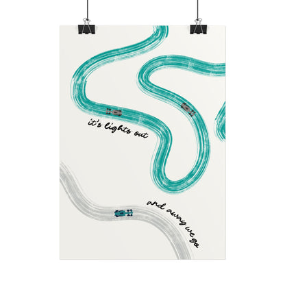 Mercedes Teal and Silver F1 Giclée Print Poster | Minimalist F1 Art - EU SIZING (Physical Print)