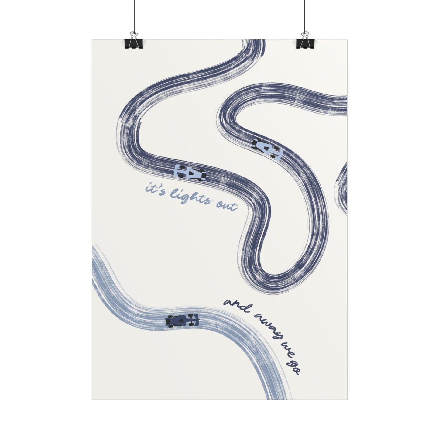 Blue F1 Giclée Print Poster | Minimalist F1 Art - EU SIZING (Physical Print)