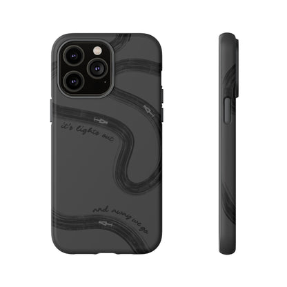 F1 Phone Case Monochrome Black Painted "its lights out and away we go", Trendy F1 Gift, Formula 1 Gift, Cute F1 Phone Case, Phone Case