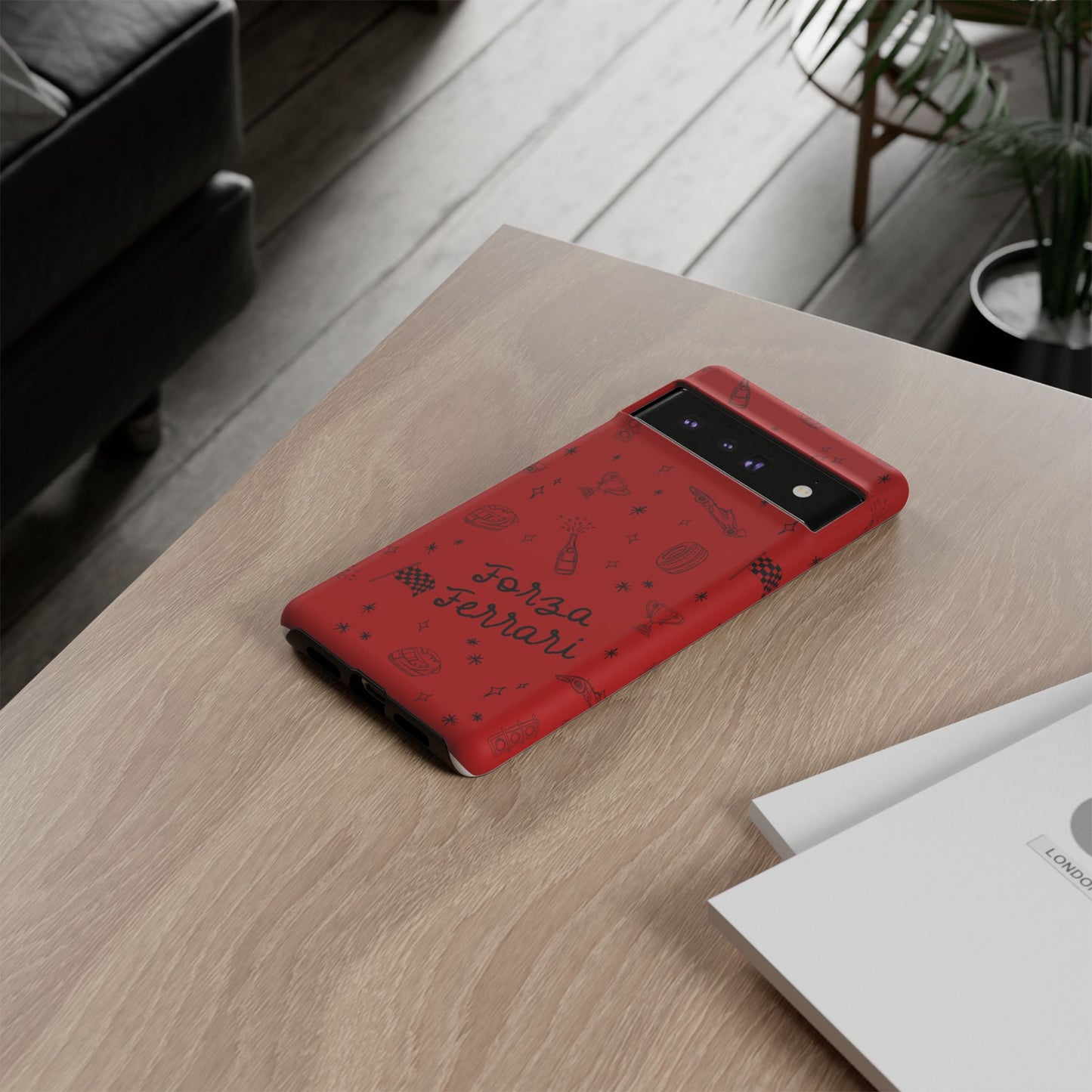 F1 Ferrari Racing Doodle "Forza Ferrari" F1 Phone Case Design