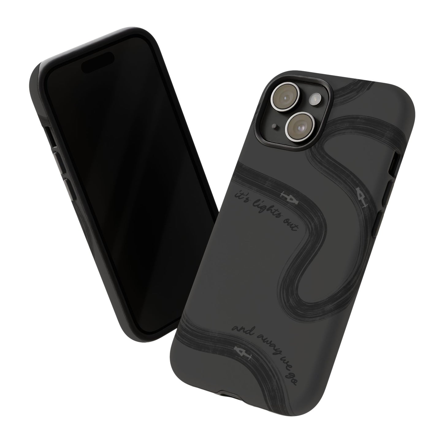 F1 Phone Case Monochrome Black Painted "its lights out and away we go", Trendy F1 Gift, Formula 1 Gift, Cute F1 Phone Case, Phone Case