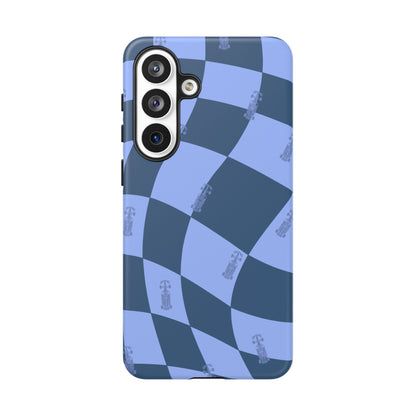 F1 Phone Case Blue Checkerboard Design, Trendy F1 Gift, Formula 1 Gift, Cute F1 Phone Case, Unique Formula One Phone Case