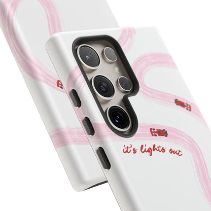 F1 Phone Case Pink and Red Painted "its lights out and away we go", Trendy F1 Gift, Formula 1 Gift, Cute F1 Phone Case, Unique Phone Case