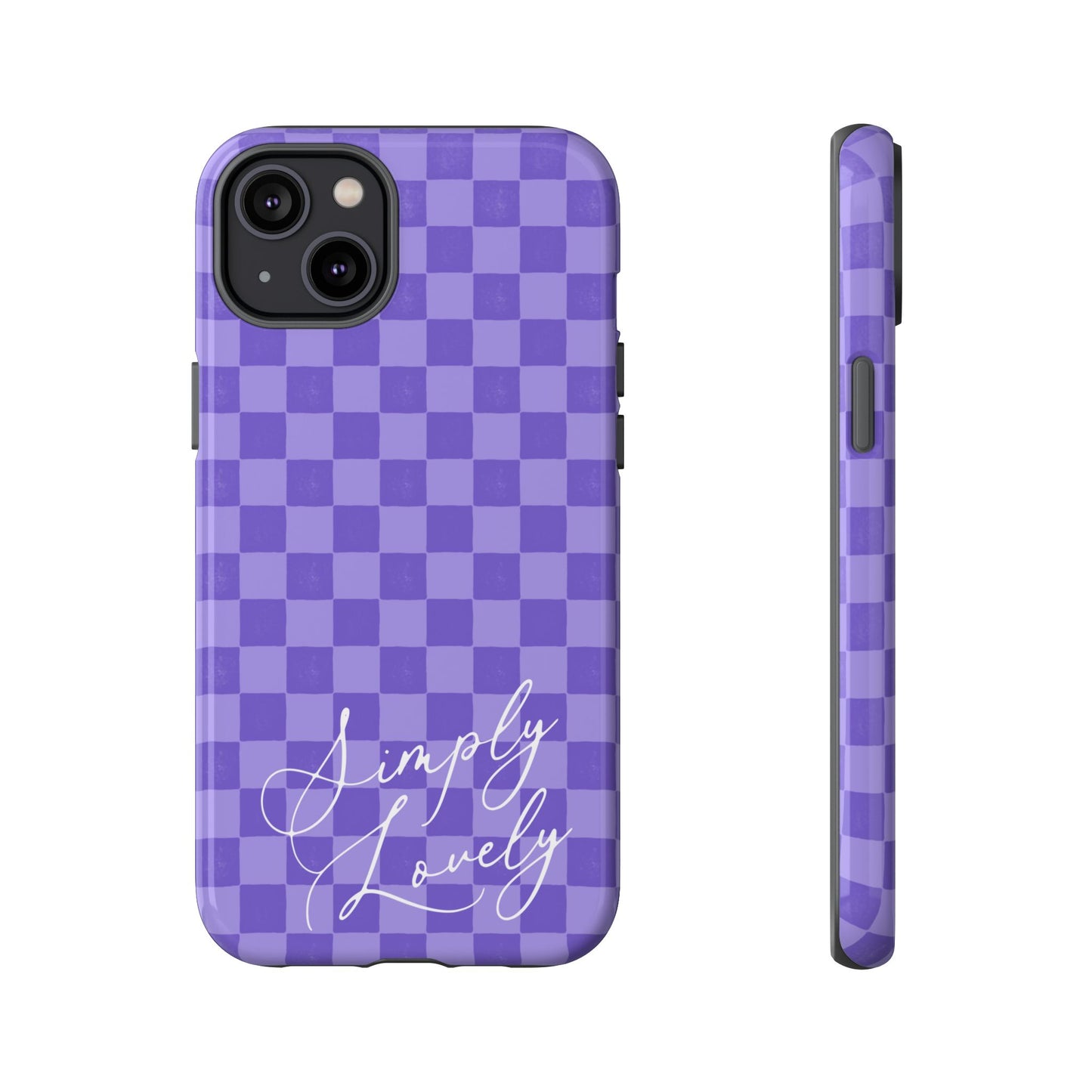 Simply Lovely Purple Checkered F1 Phone Case Design, Trendy F1 Gift, Formula 1 Gift, Cute F1 Phone Case