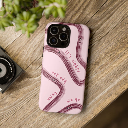 Pink Lights Out F1 Phone Case Design, Trendy F1 Gift, Formula 1 Gift, Cute F1 Phone Case, Unique Formula One Phone Case
