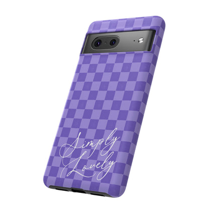 Simply Lovely Purple Checkered F1 Phone Case Design, Trendy F1 Gift, Formula 1 Gift, Cute F1 Phone Case