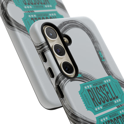 Mercedes F1 Phone Case Painted Ticket Stubs, Trendy F1 Gift, Formula 1 Gift, Cute F1 Phone Case