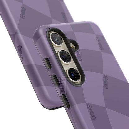 F1 Phone Case Purple Checkered Design, Trendy F1 Gift, Formula 1 Gift, Cute F1 Phone Case, Unique Formula One Phone Case