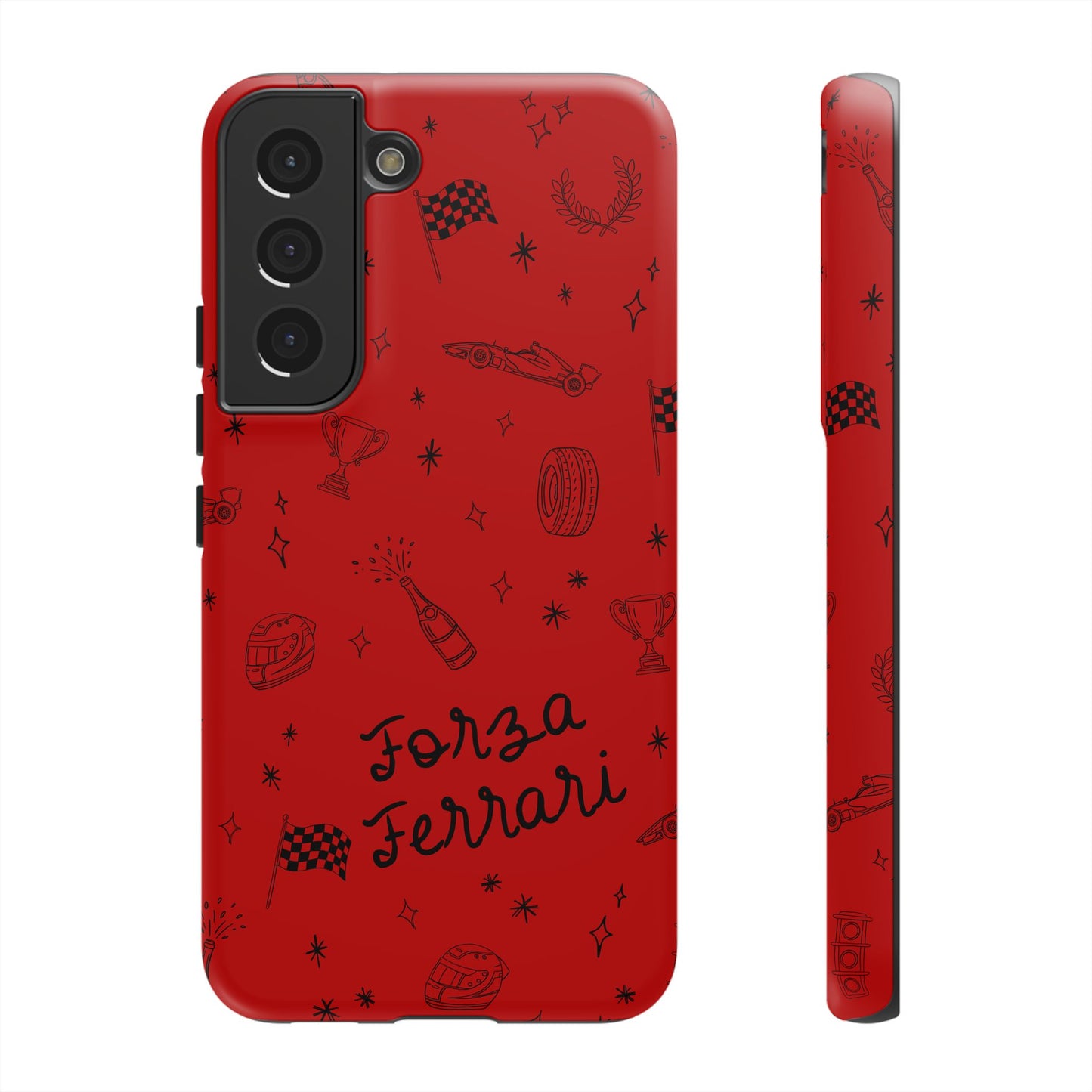 F1 Ferrari Racing Doodle "Forza Ferrari" F1 Phone Case Design