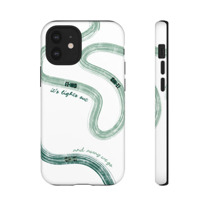 F1 Phone Case Green Painted "its lights out and away we go", Trendy F1 Gift, Formula 1 Gift, Cute F1 Phone Case, Gift for F1 Fans