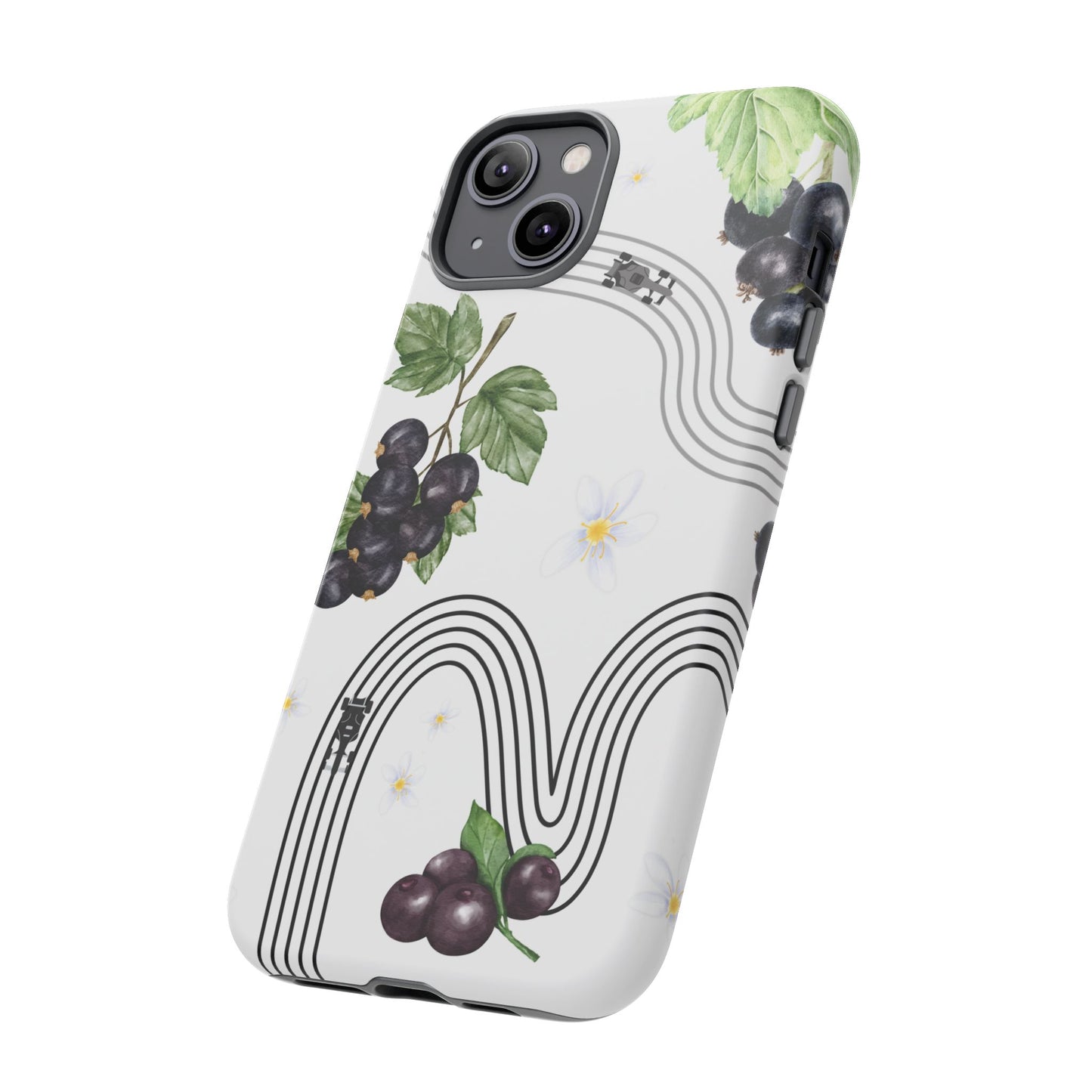 F1 Cadillac and Black Currants Phone Case, Trendy F1 Gift, Formula 1 Gift, Cute Fruit F1 Phone Case, Unique Phone Case