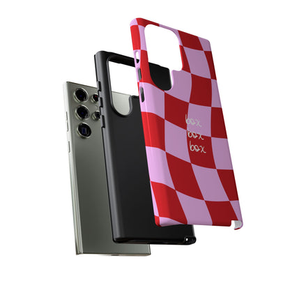 Pink and Red Checkered F1 Phone Case, Box Box Box F1 Phone Case