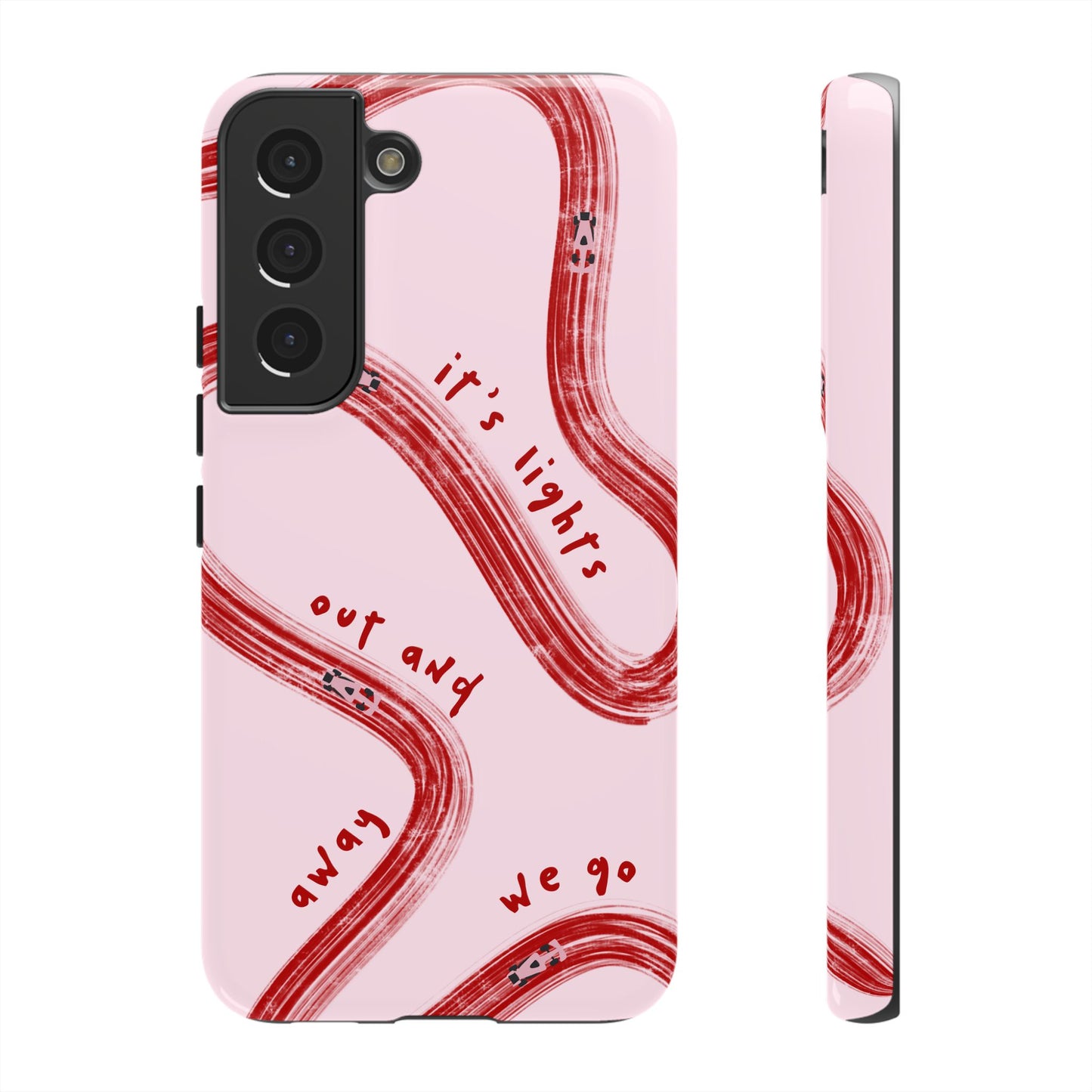 Pink and Red Lights Out F1 Phone Case Design, Trendy F1 Gift, Formula 1 Gift, Cute F1 Phone Case, Unique Formula One Phone Case