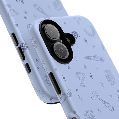 Blue Doodle "Simply Lovely" F1 Phone Case Design