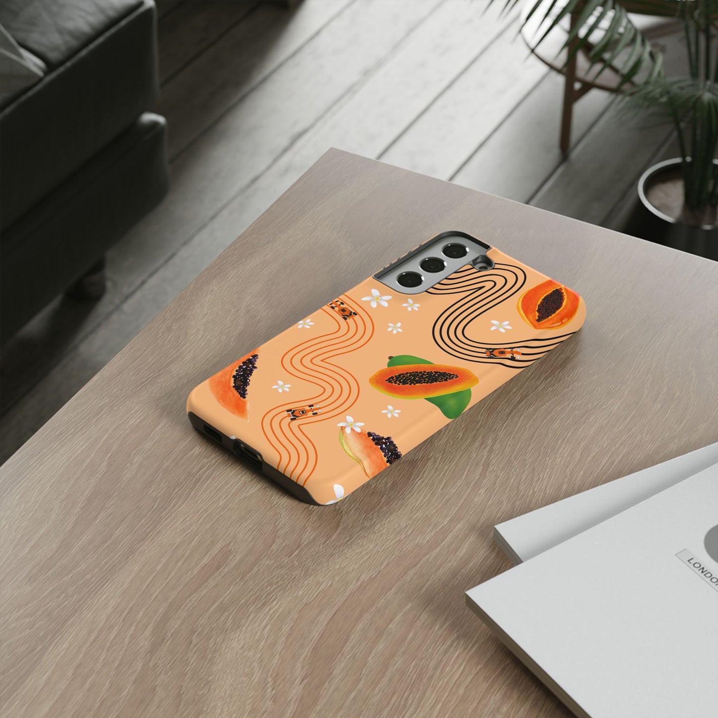 Orange F1 McLaren and Papaya Phone Case, Trendy F1 Gift, Formula 1 Gift, Cute Fruit F1 Phone Case, Unique Phone Case