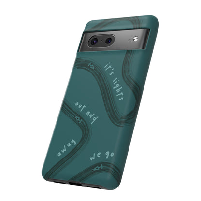 Teal Lights Out F1 Phone Case Design, Trendy F1 Gift, Formula 1 Gift, Cute F1 Phone Case, Unique Formula One Phone Case