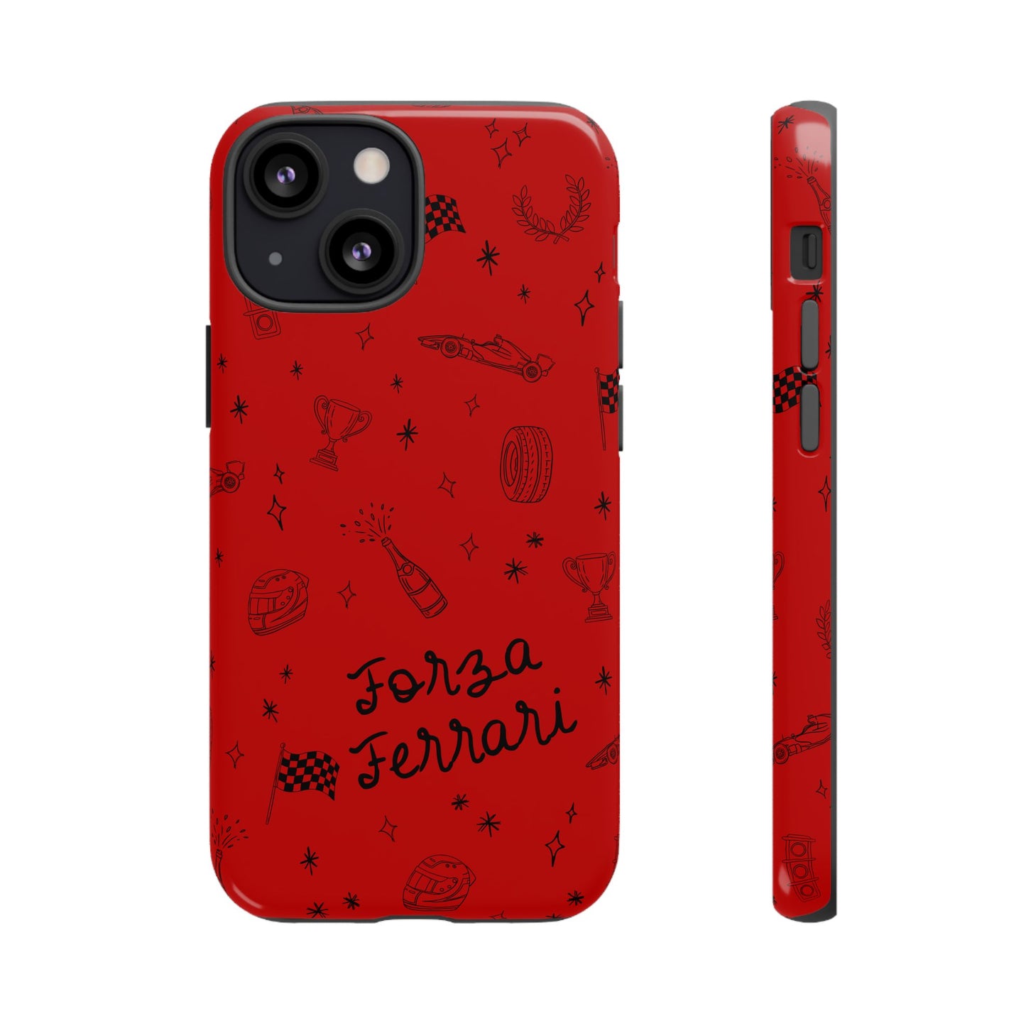 F1 Ferrari Racing Doodle "Forza Ferrari" F1 Phone Case Design