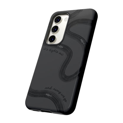 F1 Phone Case Monochrome Black Painted "its lights out and away we go", Trendy F1 Gift, Formula 1 Gift, Cute F1 Phone Case, Phone Case