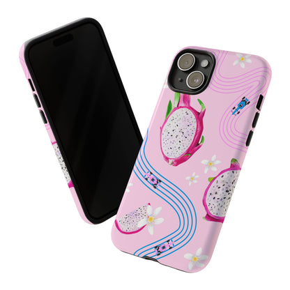 Pink F1 Alpine and Dragonfruit Phone Case, Trendy F1 Gift, Formula 1 Gift, Cute Fruit F1 Phone Case, Unique Phone Case