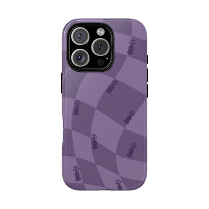 F1 Phone Case Purple Checkered Design, Trendy F1 Gift, Formula 1 Gift, Cute F1 Phone Case, Unique Formula One Phone Case