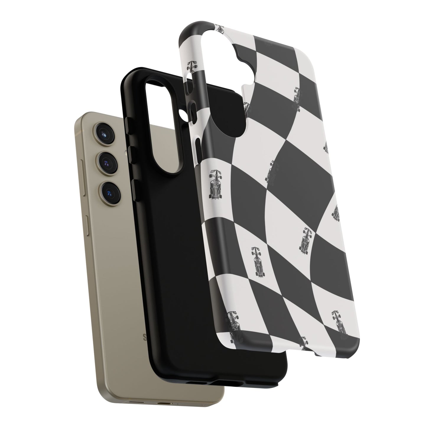 F1 Phone Case Black and White Checkered Design, Trendy F1 Gift, Formula 1 Gift, Cute F1 Phone Case, Unique Formula One Phone Case