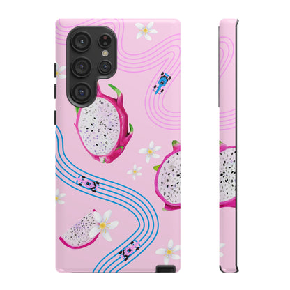 Pink F1 Alpine and Dragonfruit Phone Case, Trendy F1 Gift, Formula 1 Gift, Cute Fruit F1 Phone Case, Unique Phone Case
