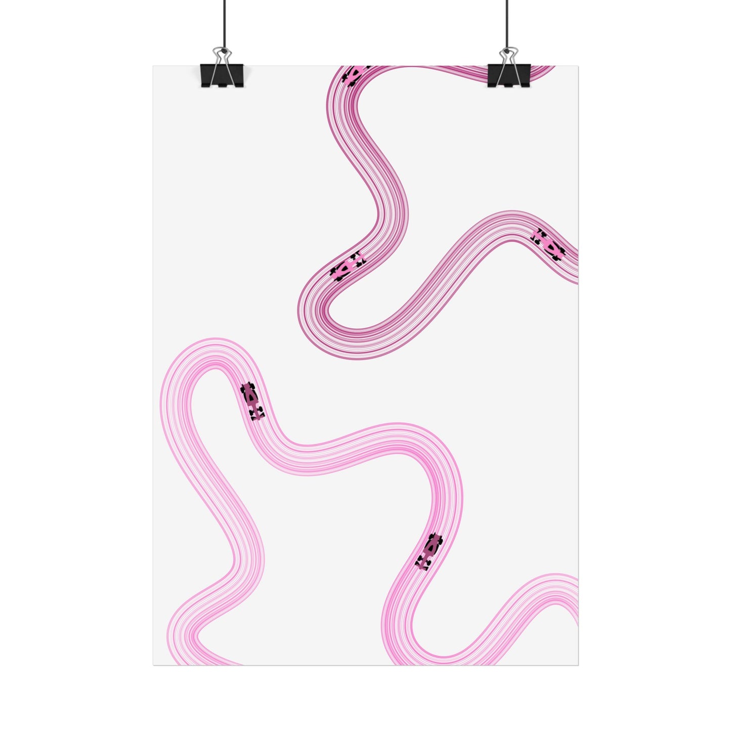 Pink F1 Wall Art Poster | Minimalist F1 Art - EU Sizing (Physical Print)