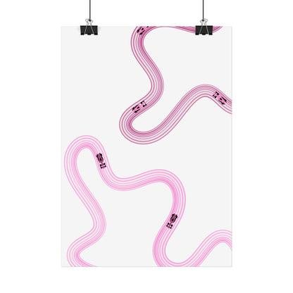 Pink F1 Wall Art Poster | Minimalist F1 Art - EU Sizing (Physical Print)