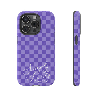 Simply Lovely Purple Checkered F1 Phone Case Design, Trendy F1 Gift, Formula 1 Gift, Cute F1 Phone Case