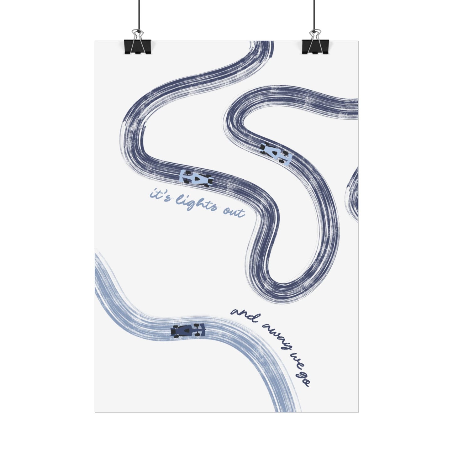 Blue F1 Giclée Print Poster | Minimalist F1 Art - EU SIZING (Physical Print)
