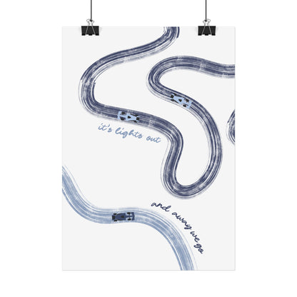 Blue F1 Giclée Print Poster | Minimalist F1 Art - EU SIZING (Physical Print)