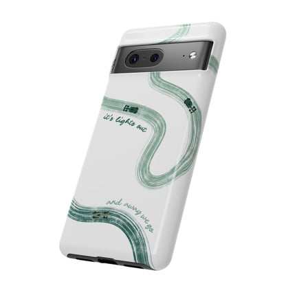 F1 Phone Case Green Painted "its lights out and away we go", Trendy F1 Gift, Formula 1 Gift, Cute F1 Phone Case, Gift for F1 Fans