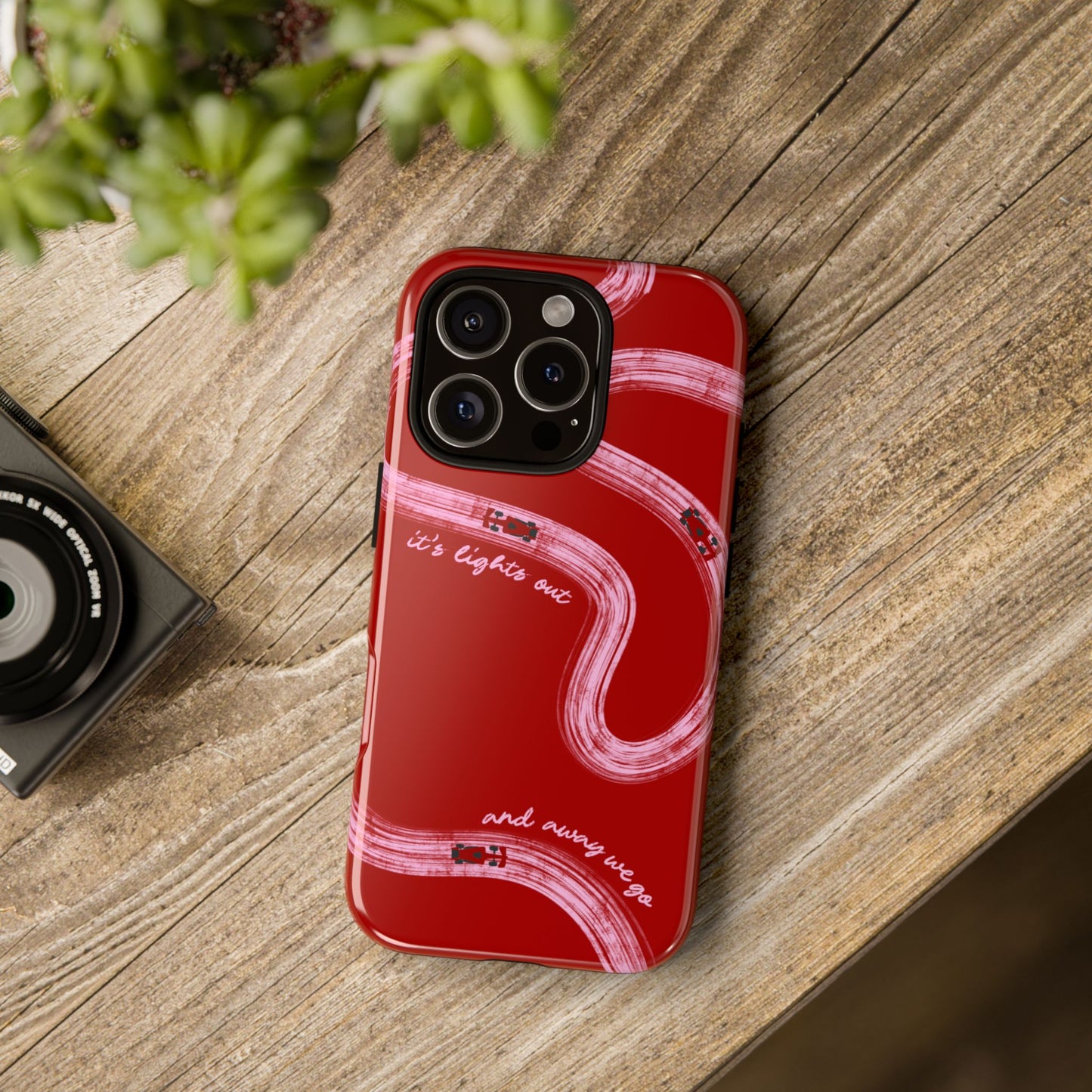 Red and Pink Lights Out F1 Phone Case Design, Trendy F1 Gift, Formula 1 Gift, Cute F1 Phone Case, Unique Formula One Phone Case