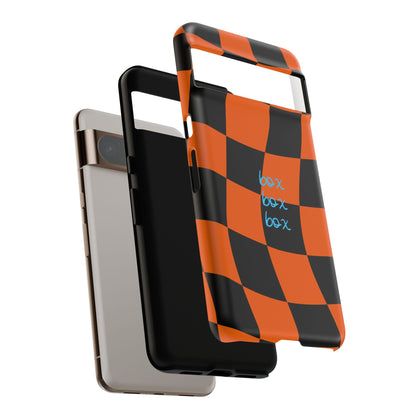 McLaren Orange and Black Checkered F1 Phone Case, Box Box Box F1 Phone Case