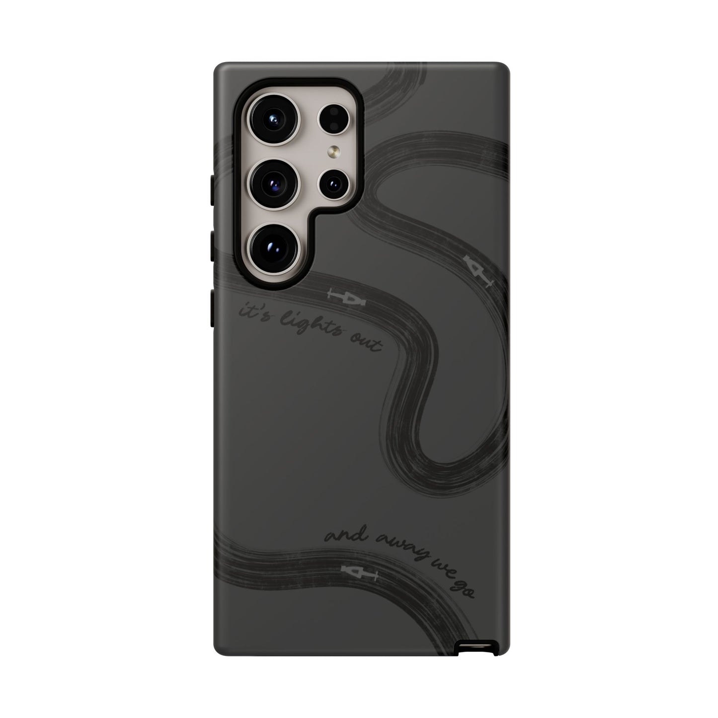 F1 Phone Case Monochrome Black Painted "its lights out and away we go", Trendy F1 Gift, Formula 1 Gift, Cute F1 Phone Case, Phone Case