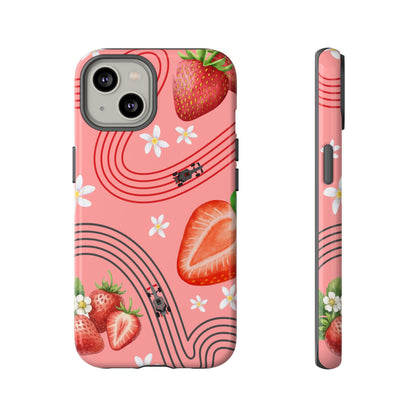 Red F1 Audi and Strawberries Phone Case, Trendy F1 Gift, Formula 1 Gift, Cute Fruit F1 Phone Case, Unique Phone Case