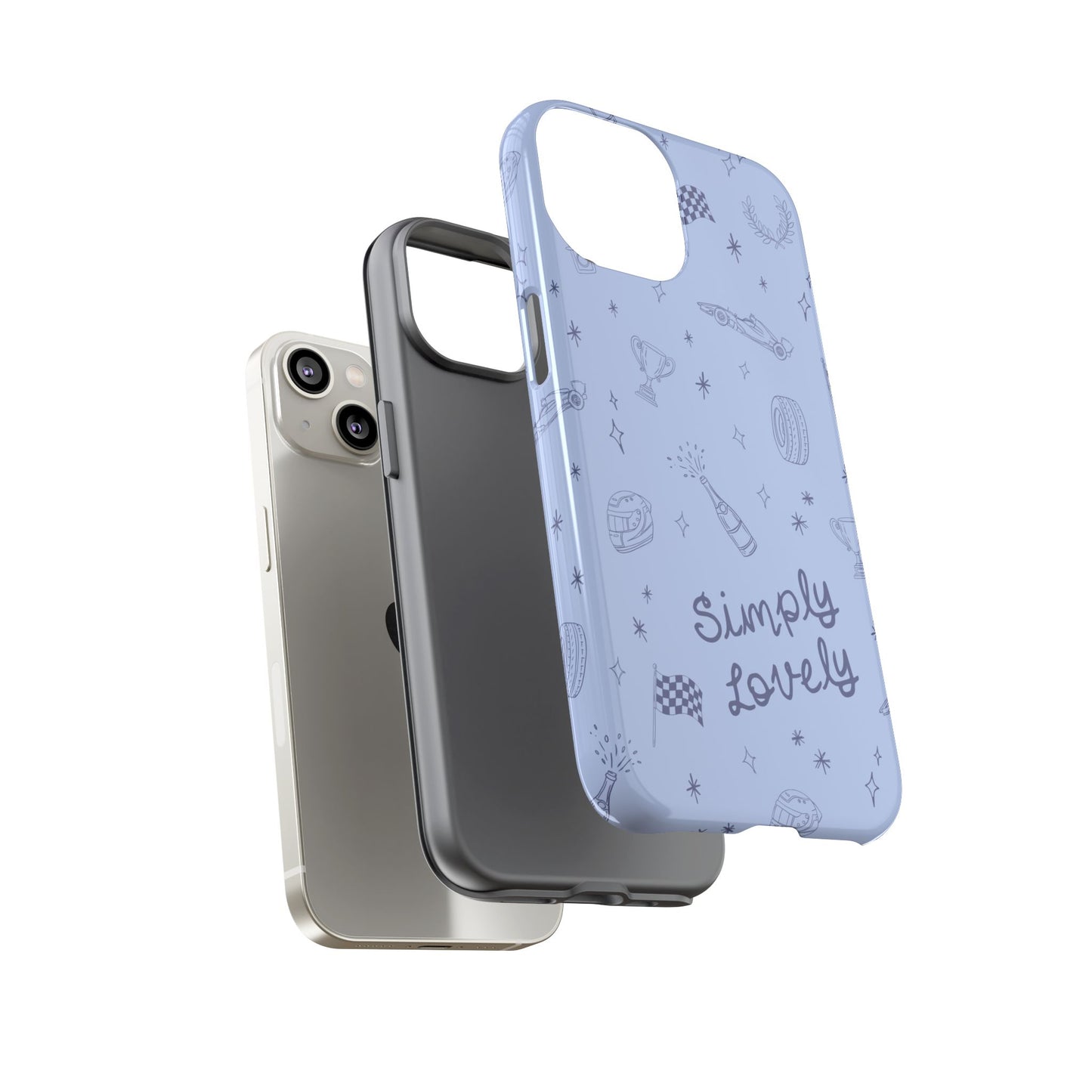 Blue Doodle "Simply Lovely" F1 Phone Case Design