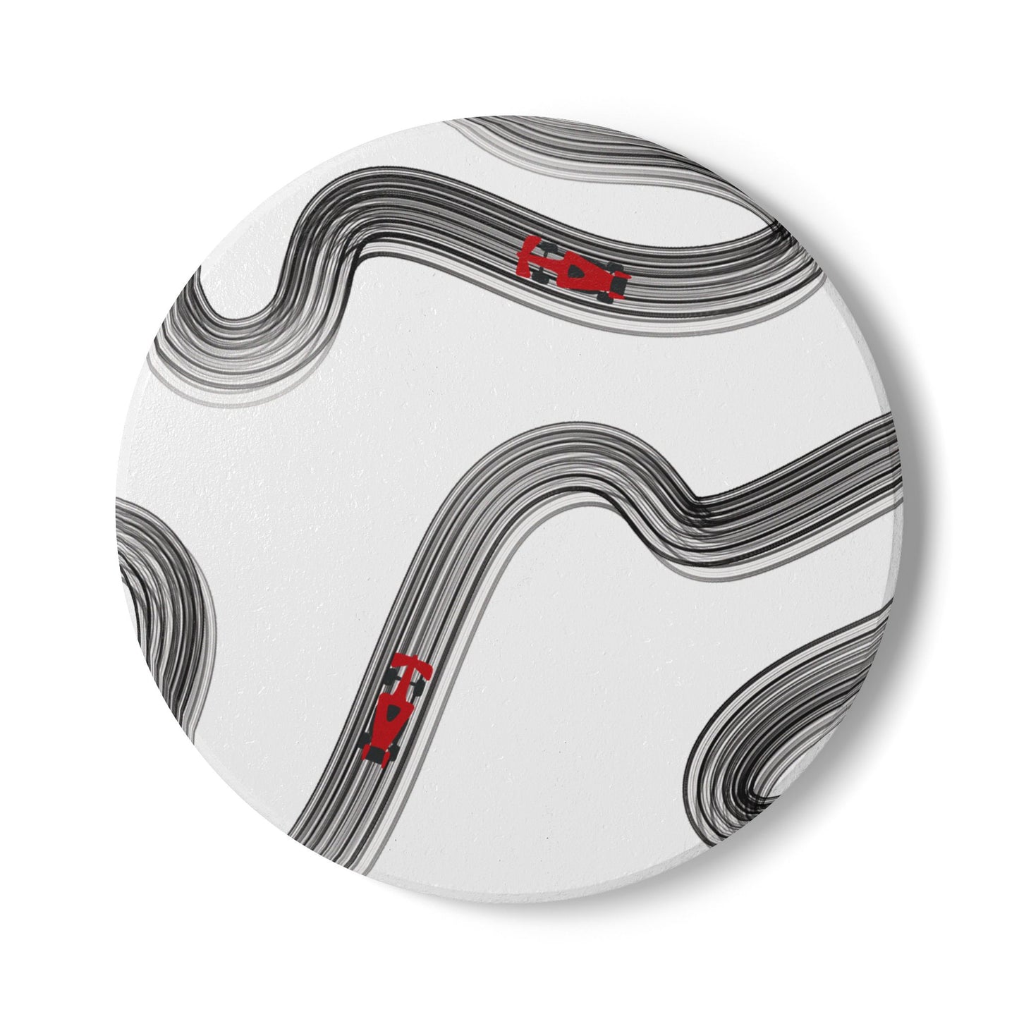 Black and Red F1 Ceramic Coaster