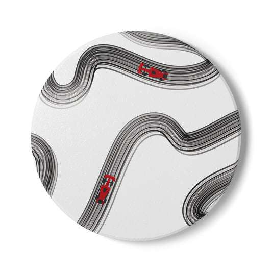 Black and Red F1 Ceramic Coaster