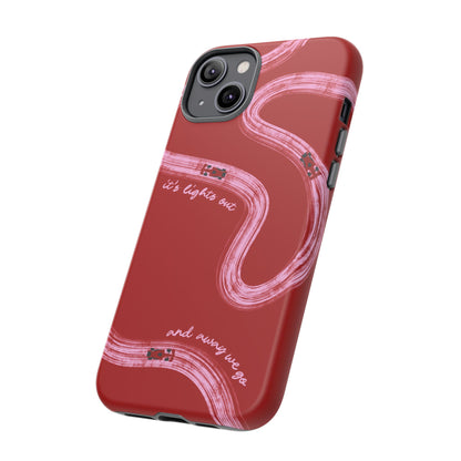 Red and Pink Lights Out F1 Phone Case Design, Trendy F1 Gift, Formula 1 Gift, Cute F1 Phone Case, Unique Formula One Phone Case