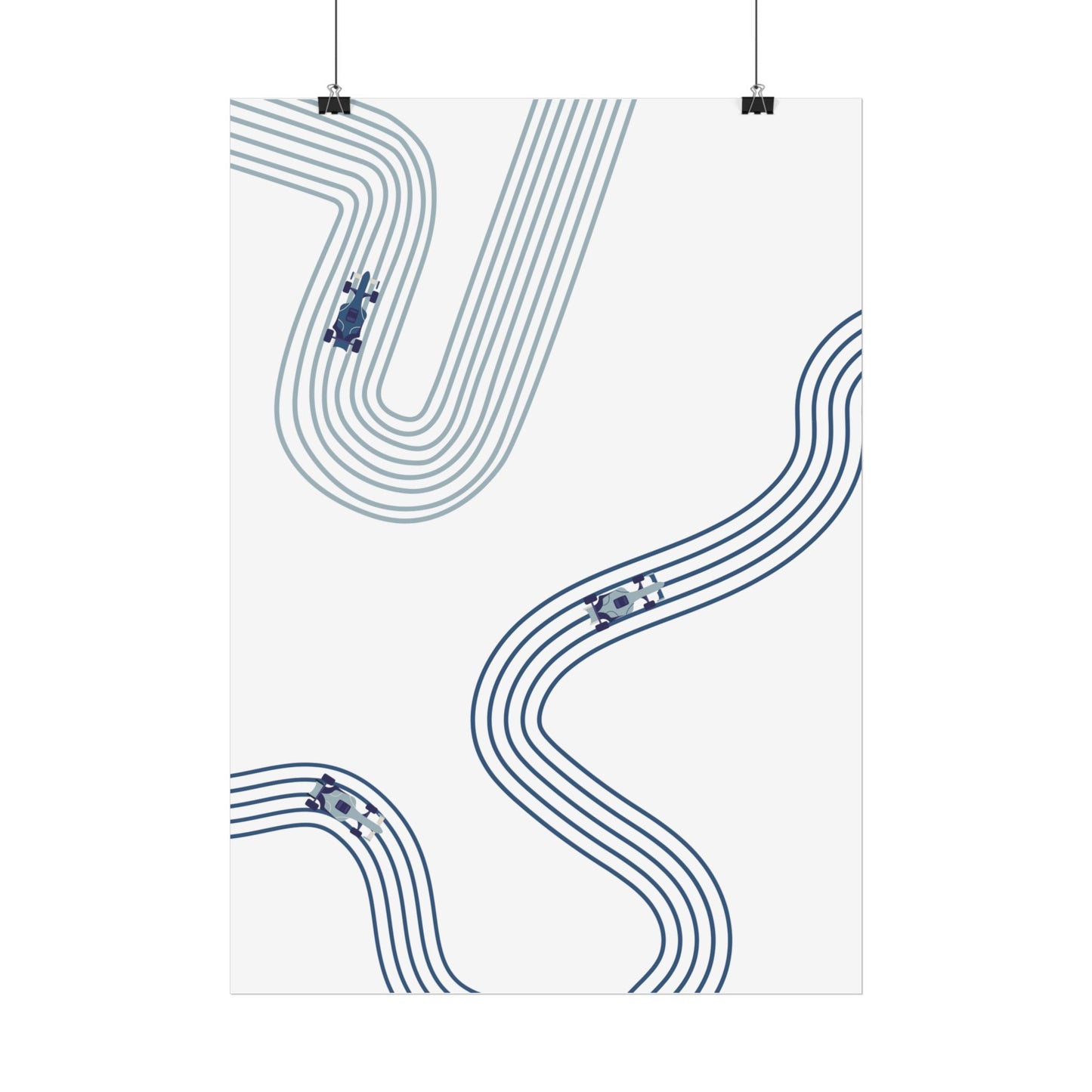 Abstract Blue F1 Giclée Print Poster | Minimalist F1 Art - EU SIZING (Physical Print)