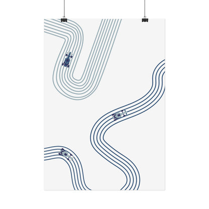 Abstract Blue F1 Giclée Print Poster | Minimalist F1 Art - EU SIZING (Physical Print)